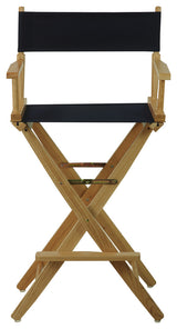Wide 30" Directors Chair Natural Frame, Navy Cover