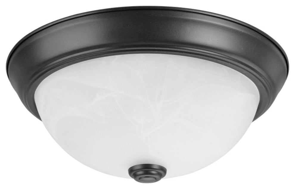 63013-2 2-Light Flush Mount Ceiling Light Fixture, Bronze 11" Diameter
