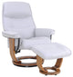 HomeRoots Contemporary Silver Gray Swivel Recliner and Ottoman Set