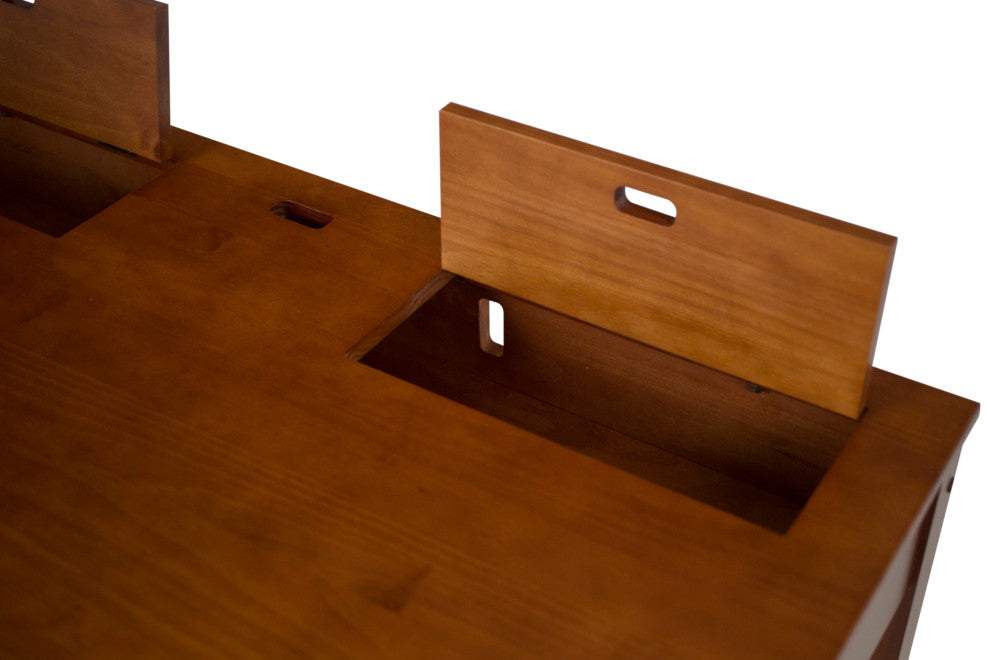 Memomad Bali Home Office Solid Wood Desk with Drawers (Caramel)