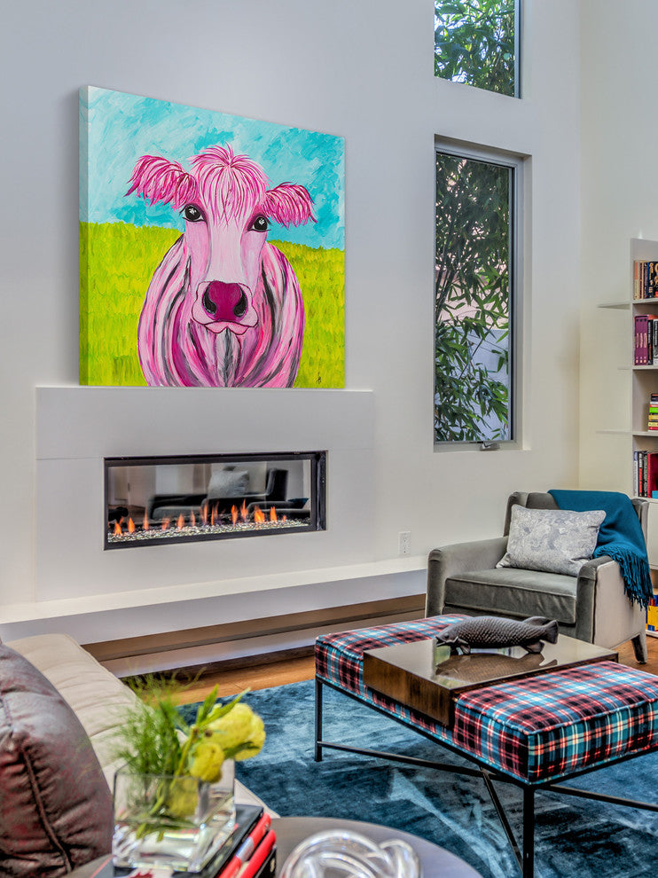 "Pink Kay" Painting Print on Wrapped Canvas, 48"x48"