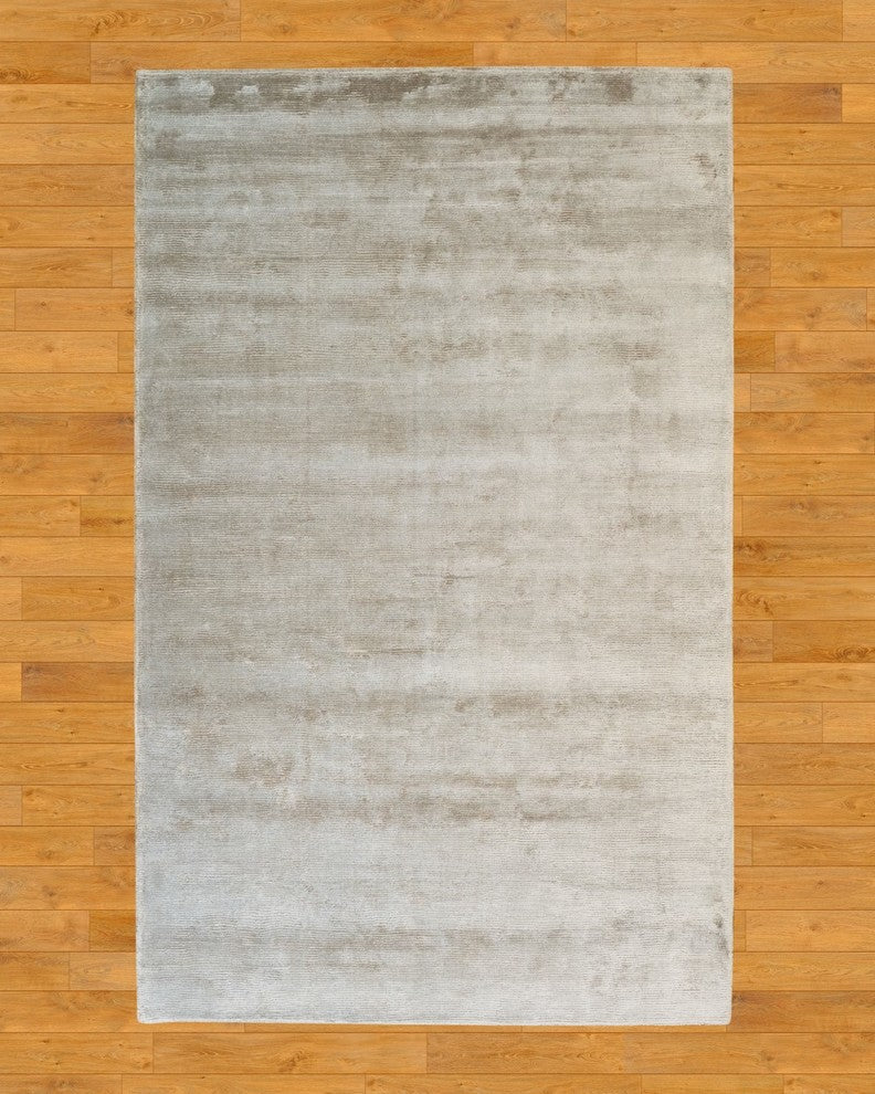 Columbia Hand-Loomed Viscose Grey Contemporary Rug Carpet, Light Grey, 9' X 12'