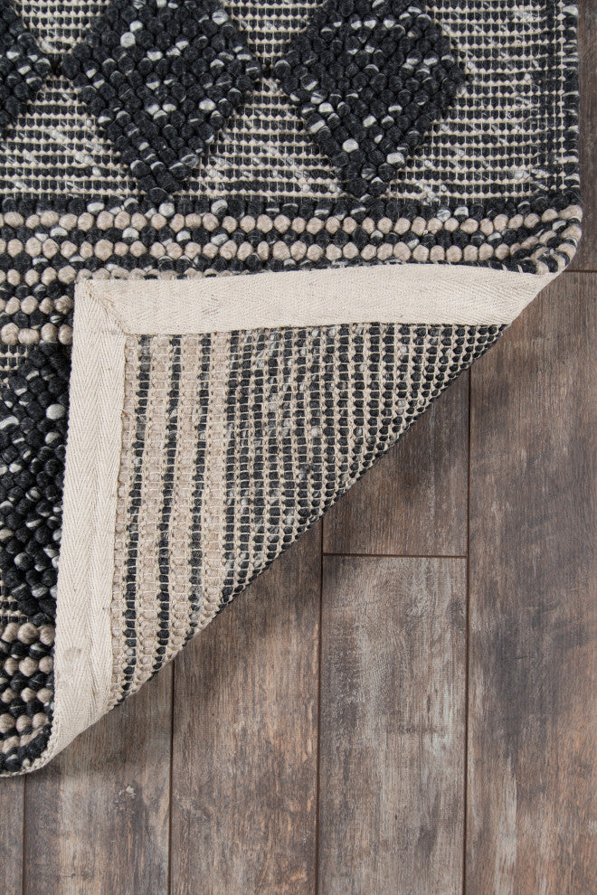 Momeni Andes Wool and Viscose Hand Woven Charcoal Area Rug, 7'9"x9'9"