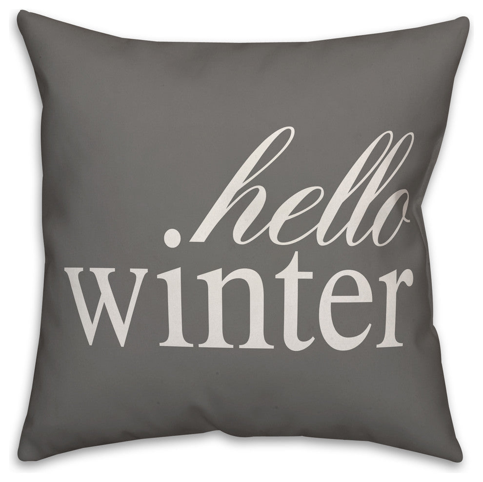 Hello Winter 20"x20" Throw Pillow