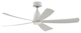 Fanimation Kute5 52" Ceiling fan With LED Light, Matte White