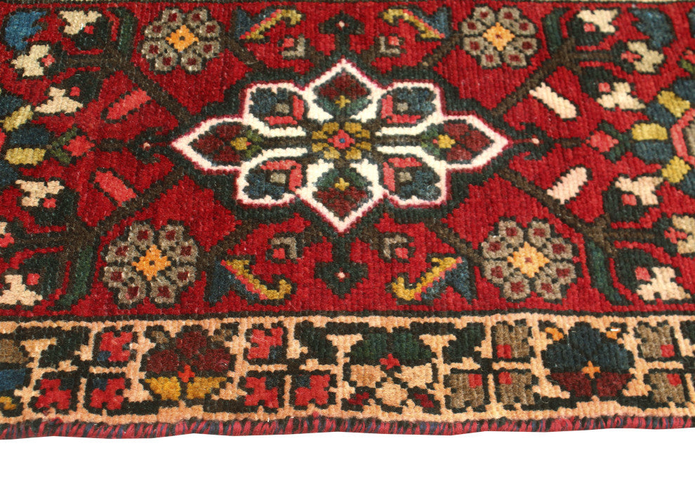 Fine Vintage Bakhtiari Cidem Red/Ivory Rug, 9'10 x 12'3
