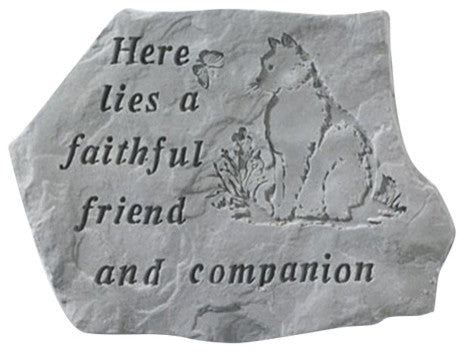 Garden Accent Stone, "Here Lies a Faithful Friend"