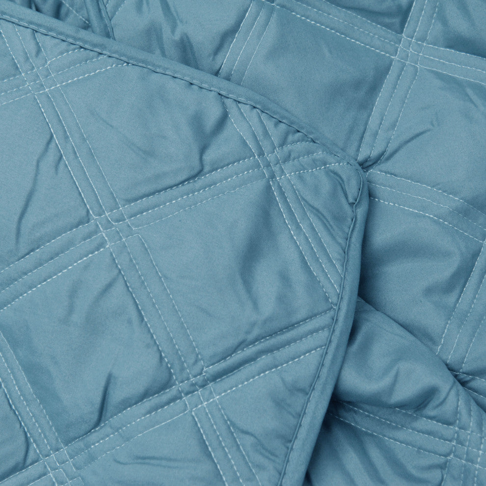 Charleston Down Alternative Bed Spread Set, Smoke Blue, Twin