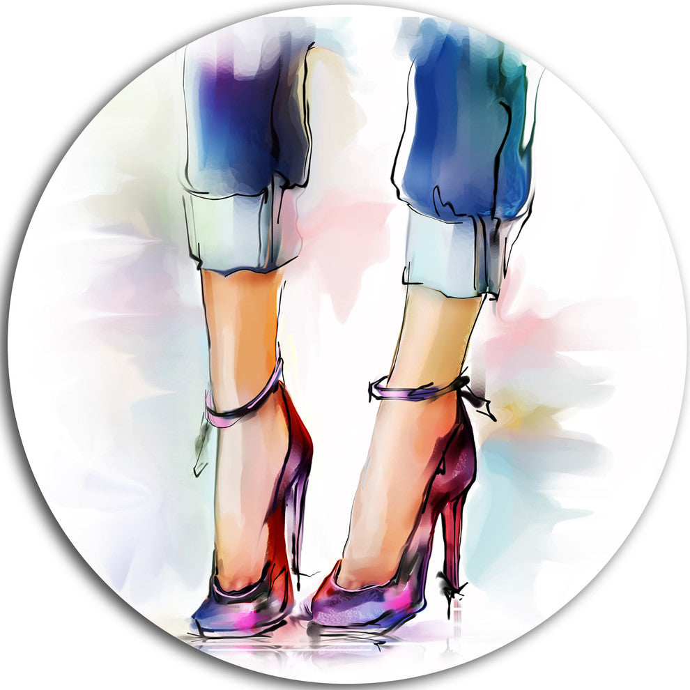 Female Legs And Shoes, Digital Disc Metal Artwork, 23"