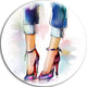 Female Legs And Shoes, Digital Disc Metal Artwork, 23"