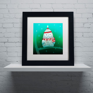 'Owl in Tree' Matted Framed Canvas Art by Carla Martell