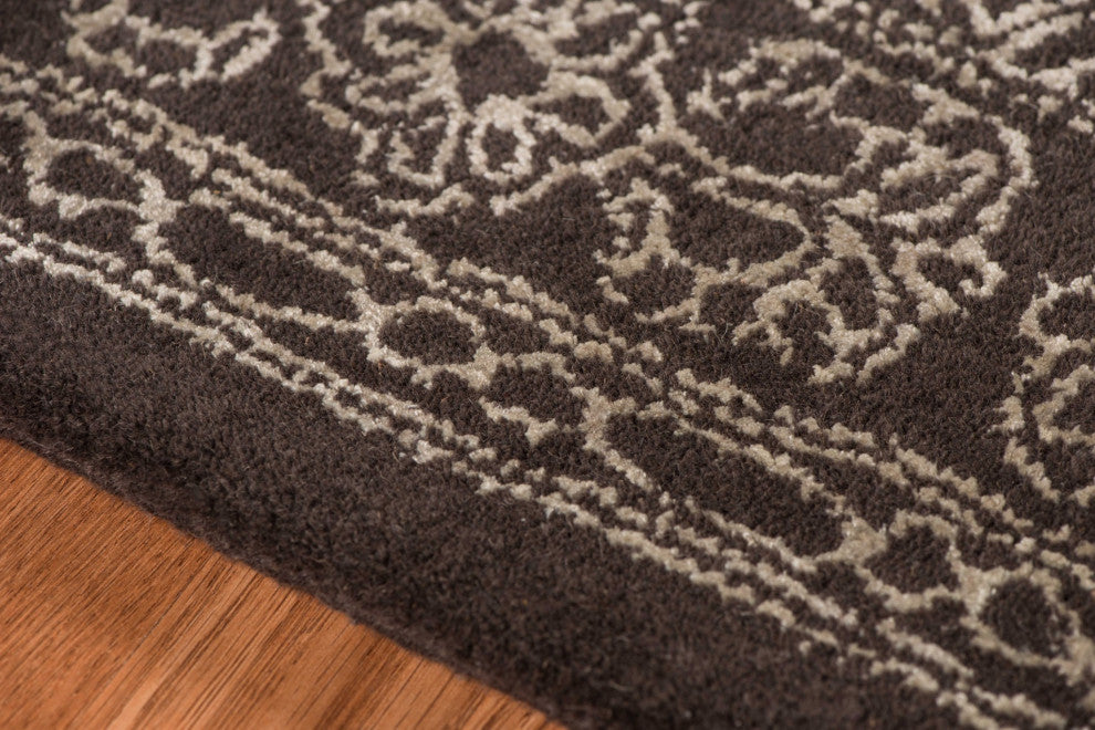 5" X8" X 0.5" Gray Wool Area Rug