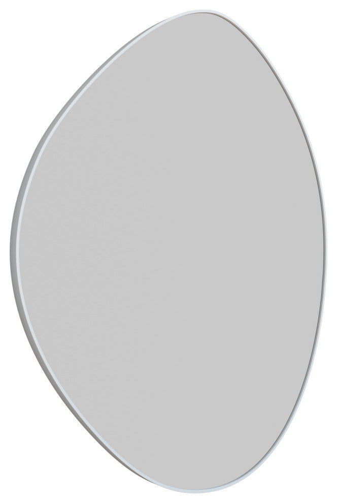 Starla 28 in. x 36 in. Pebble Mirror, White