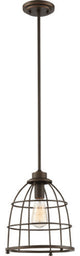 Nuvo Maxx 1-Light Large Caged Pendant Ceiling Light Fixture, Mahogany Bronze