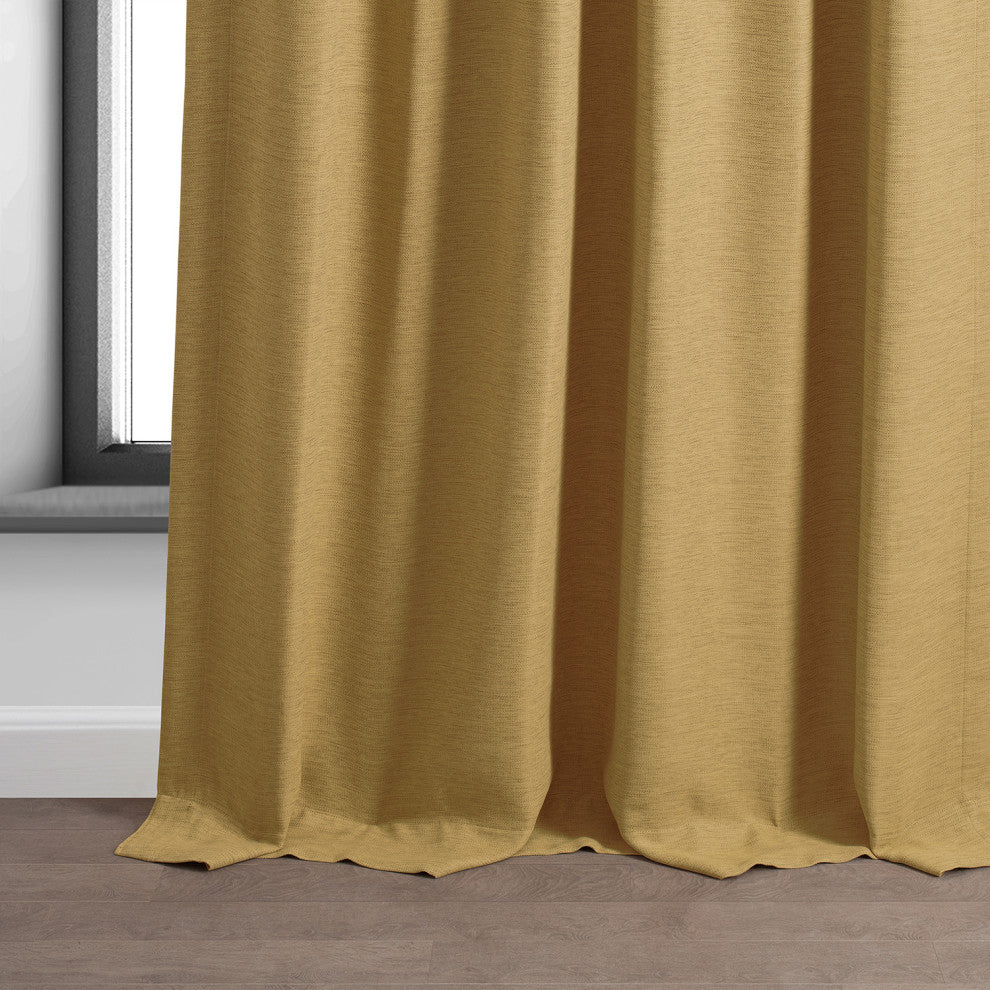 Bellino Blackout Room Darkening Curtain Single Panel, Trinket Gold, 50"x96"
