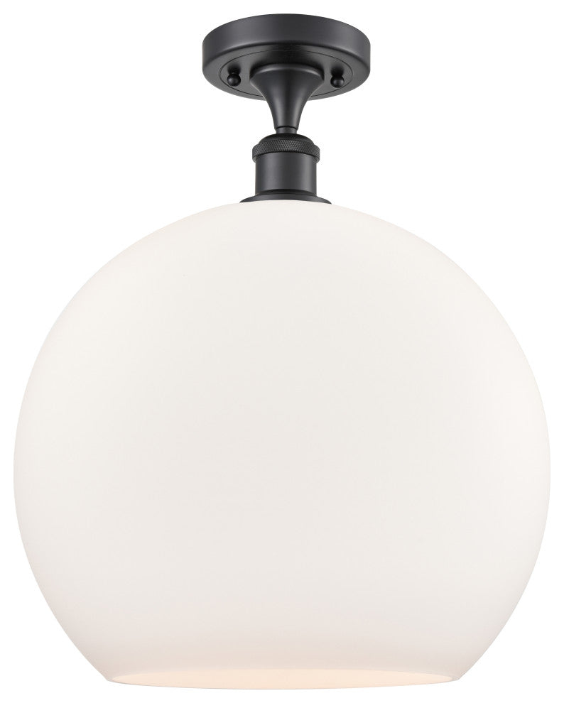 Innovations 516-1C-BK-G121-14 1-Light Semi-Flush Mount, Matte Black
