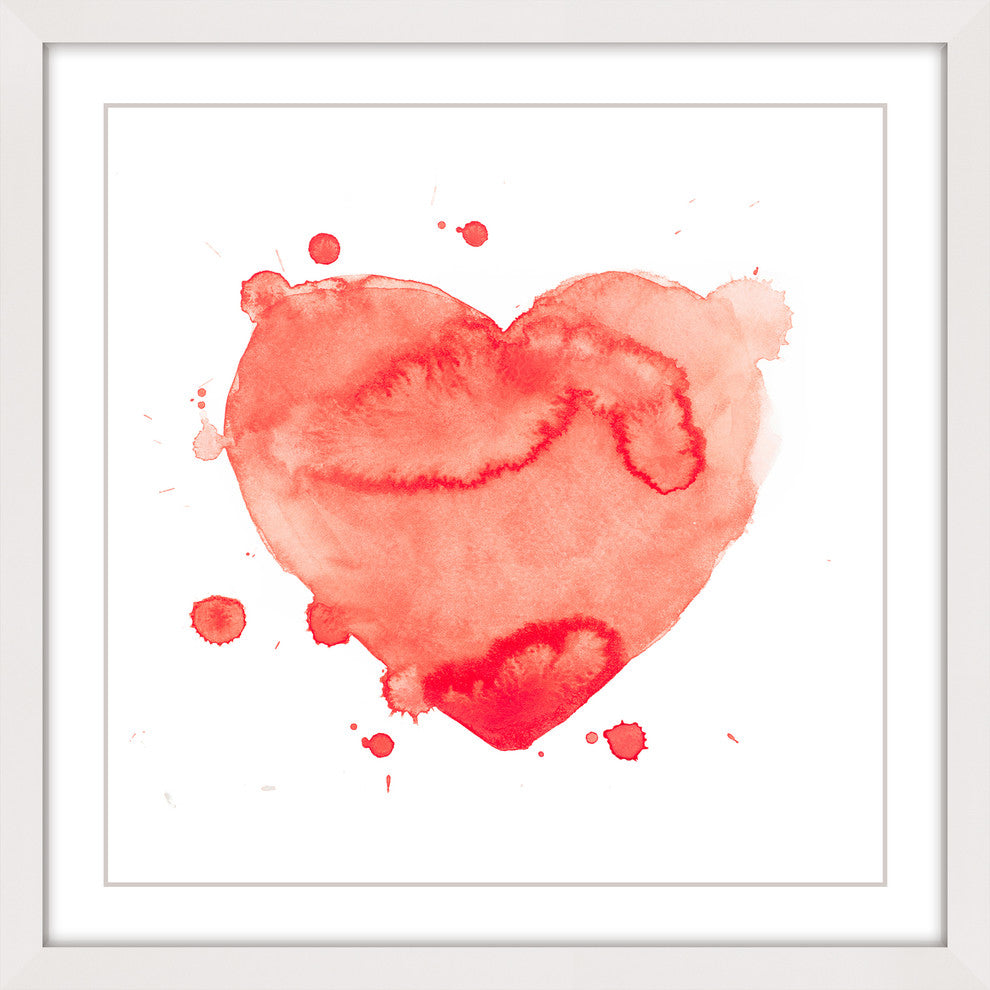 "Heart Splash Square" Framed Art Print