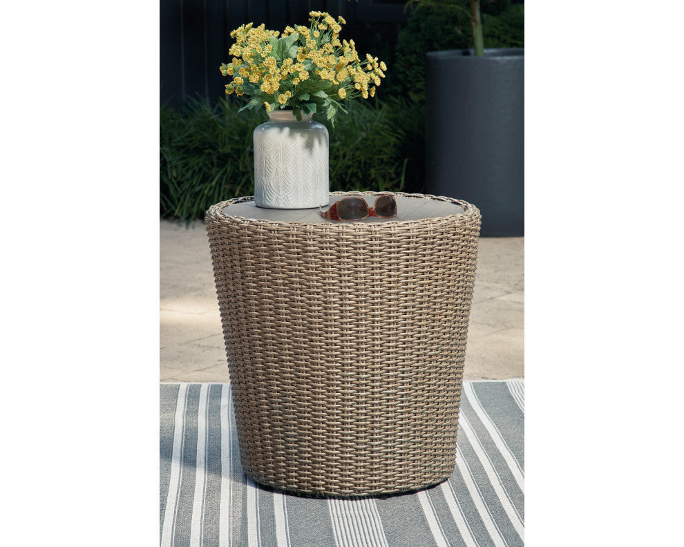 Danson Beige Outdoor End Table