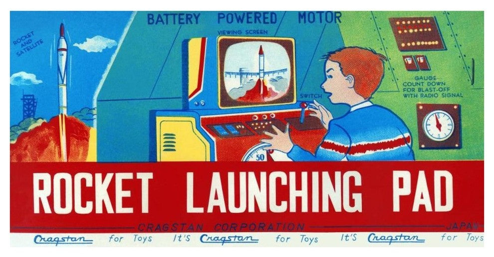 "Rocket Launching Pad" Digital Paper Print by Retrorocket, 42"x22"