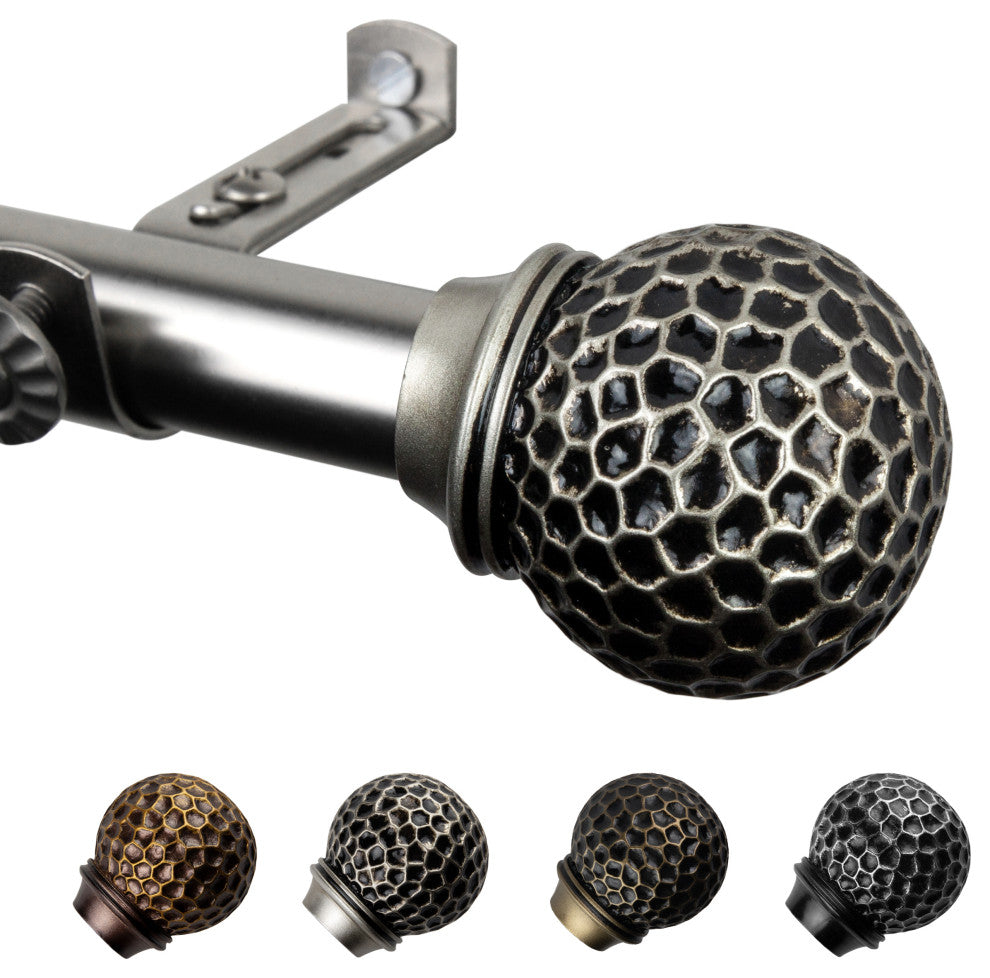 Nicholson 13/16" Curtain Rod, Satin Nickel, 120-170"