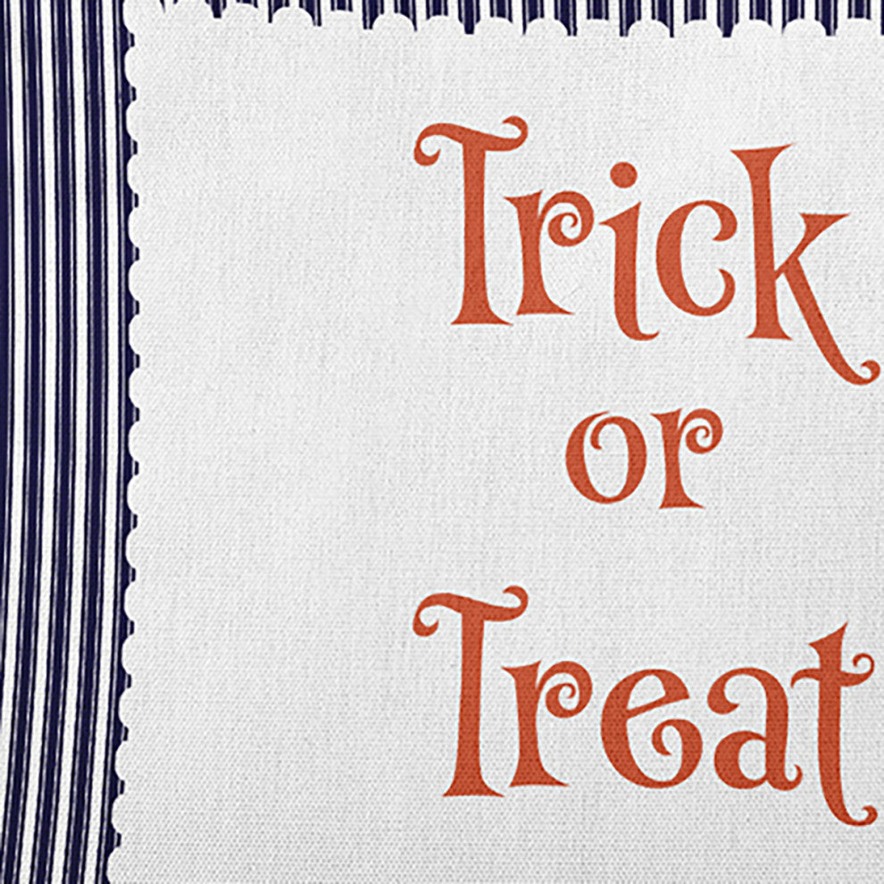 Halloween Trick or Treat Ticking Accent Pillow, Navy, 14"x20"