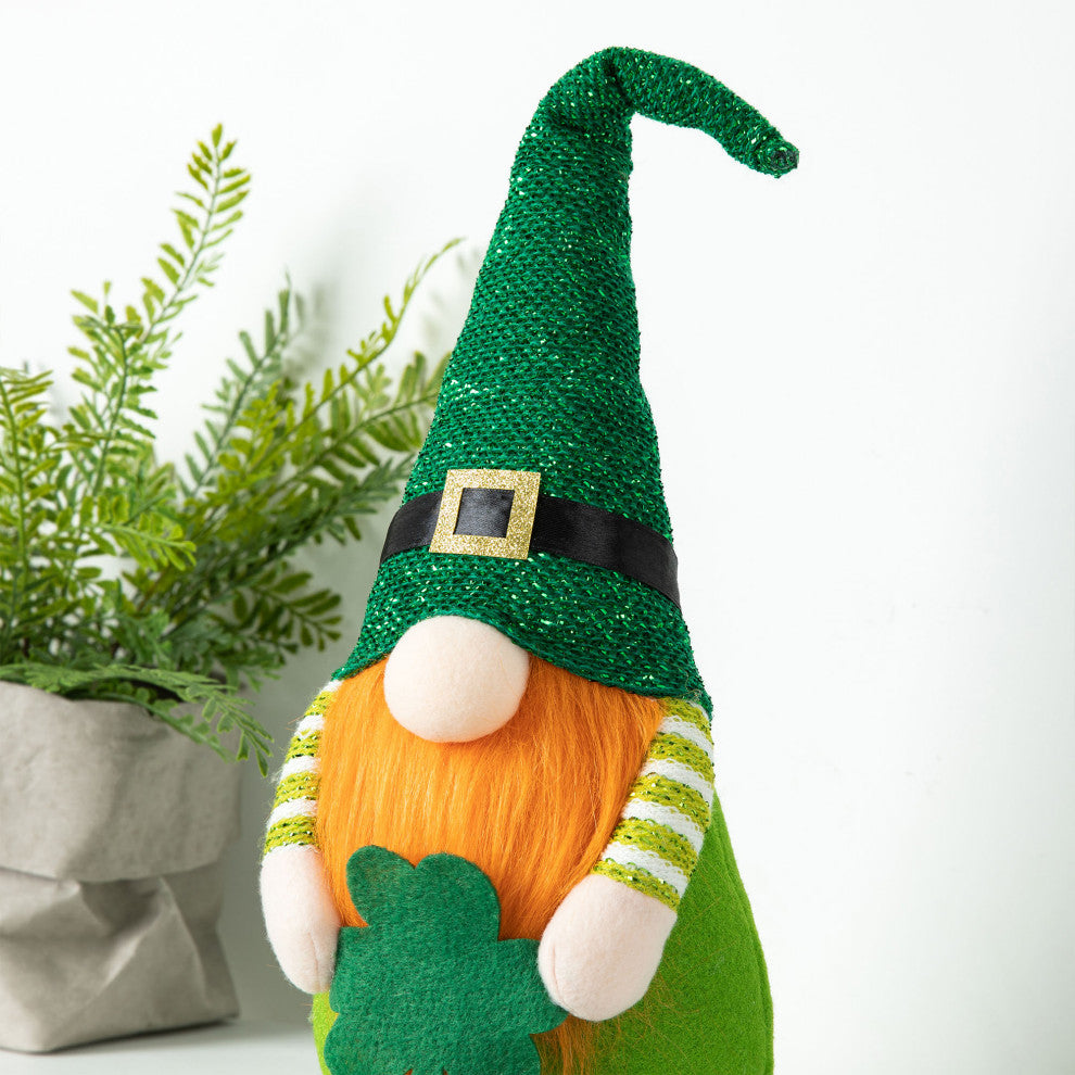 28.25'' Fabric St. Patrick's Gnome Shelf Sitter With Dangling Legs
