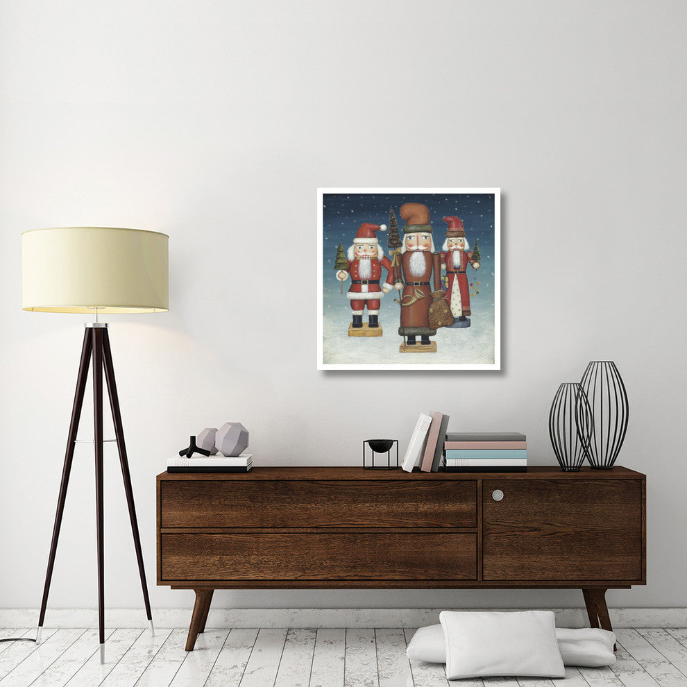 "Santa Nutcrackers Snow" Digital Paper Print by David Carter Brown, 32"x32"