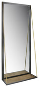 Black Metal Mirror With Shelf