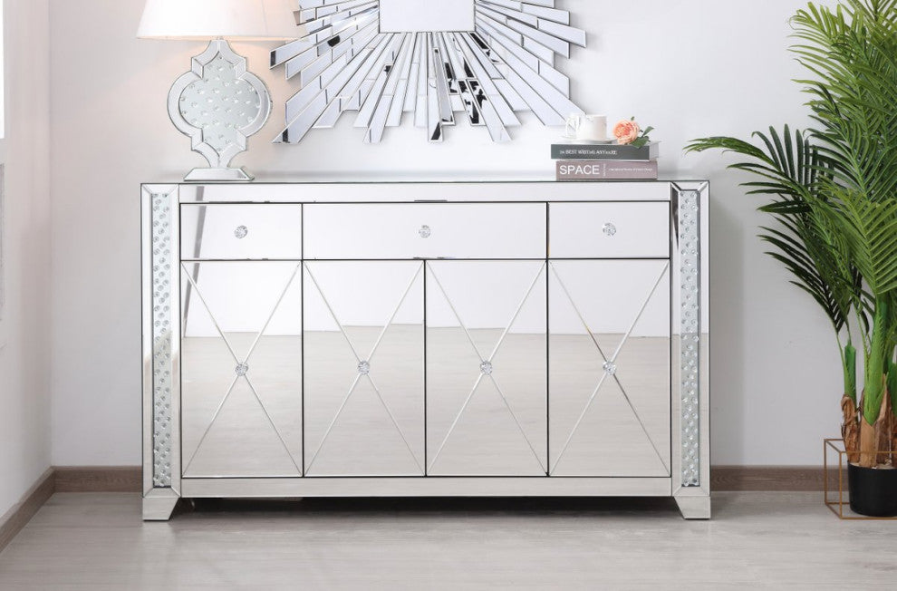 Elegant MF98057 Raiden 60" LED Mirrored Credenza