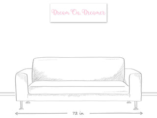 Dream On. Dreamer 12"x36" Canvas Wall Art, Pink