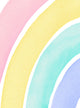 Watercolor Rainbow Vinyl Wall Sticker - Peel and Stick, Pink, Small 29.5"w X 24"h