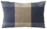 Plutus Blue Squares Plaid Luxury Throw Pillow, 26"x26"