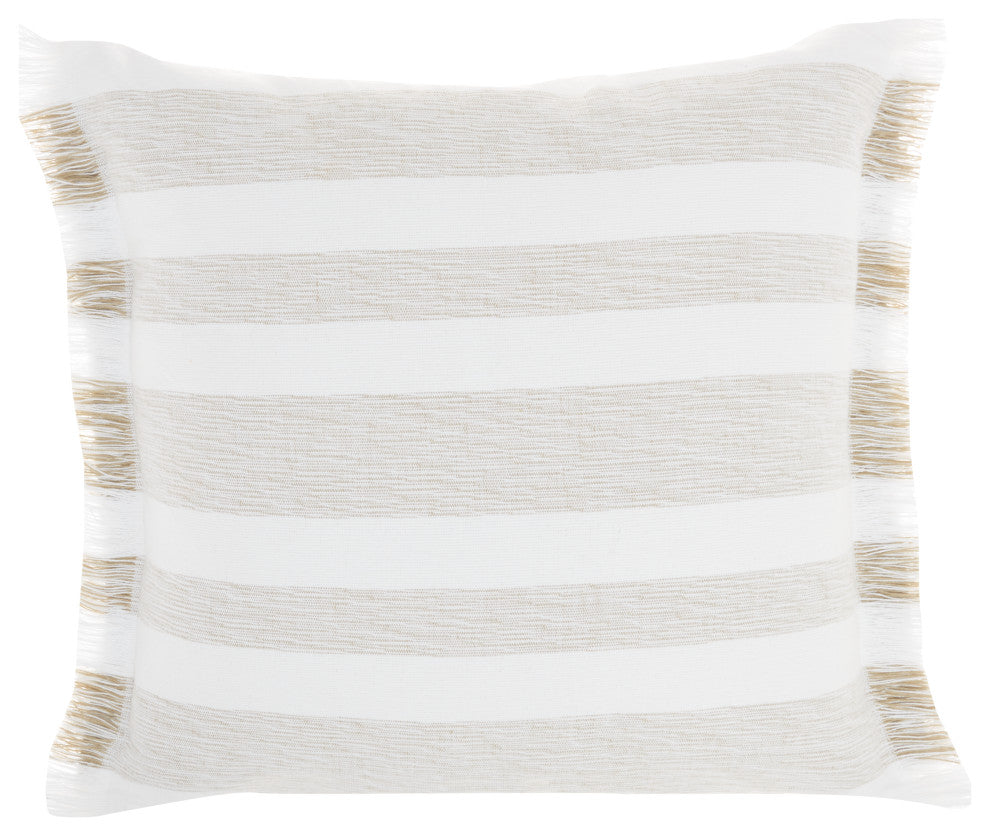 Mina Victory SS919 Throw Pillow, Taupe, 18"X18"