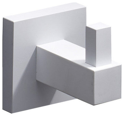 Italia Bianca Series Set of 2 Robe Hooks, Matte White