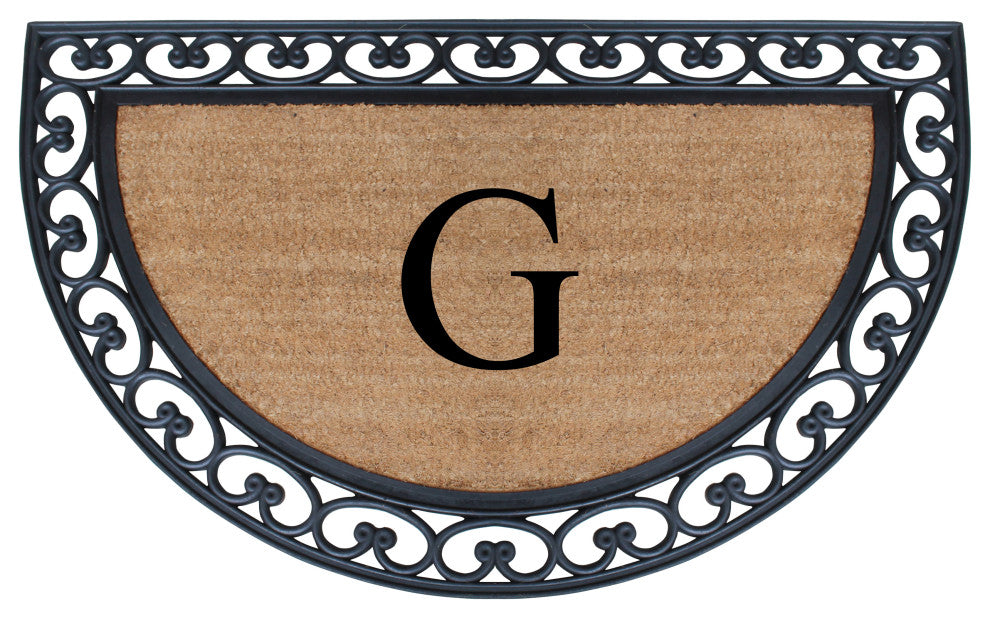 A1HC Half Round 30"x48" Double Door Monogrammed Doormat, G