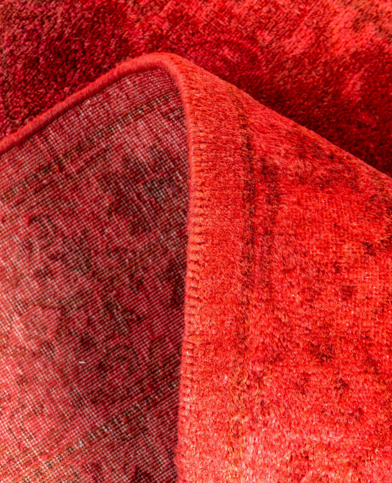 Overdyed One-of-a-Kind Hand-Knotted Area Rug Red, 2' 6" x 13' 9"