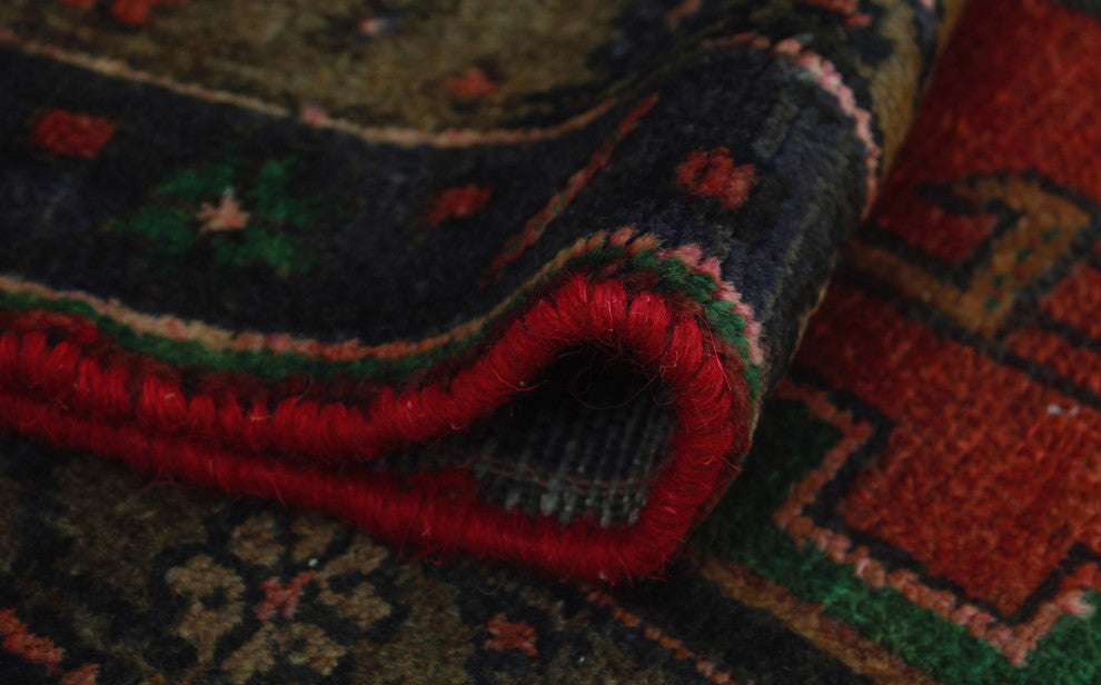 Semi Antique Waymon Red/Gray Rug, 3'7x7'5