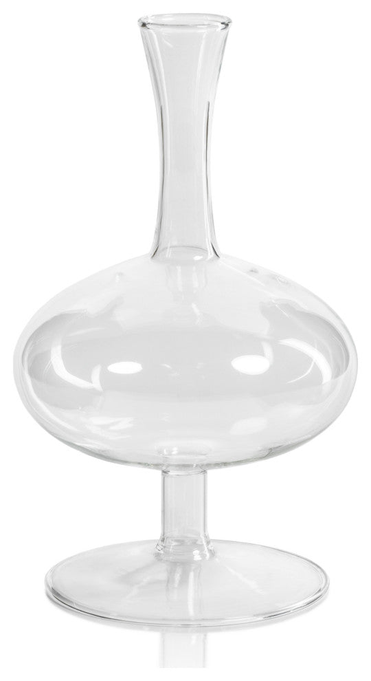 Lillee Oval Glass Footed Vases, Set of 2