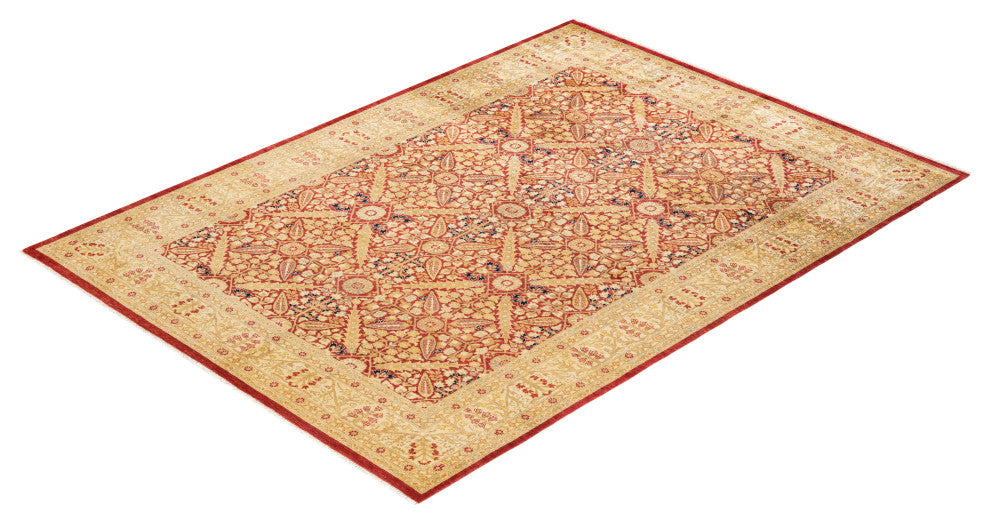 Mogul, One-of-a-Kind Hand-Knotted Area Rug Orange, 6' 2" x 8' 6"