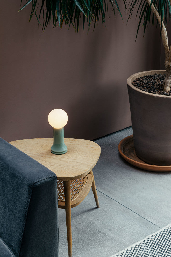 Shore Table Lamp Sea Green with G95 LED Bulb