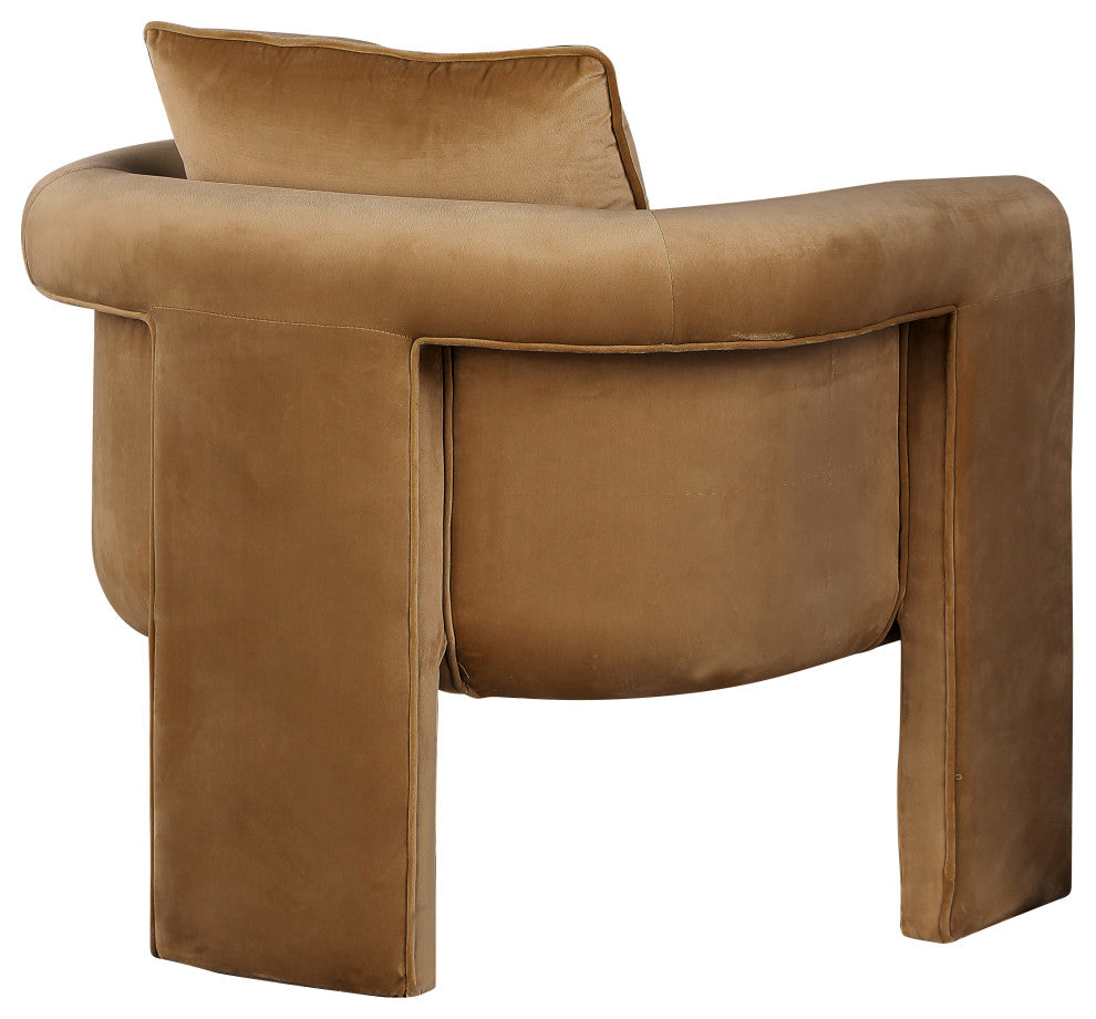 Sloan Velvet Accent Chair, Saddle