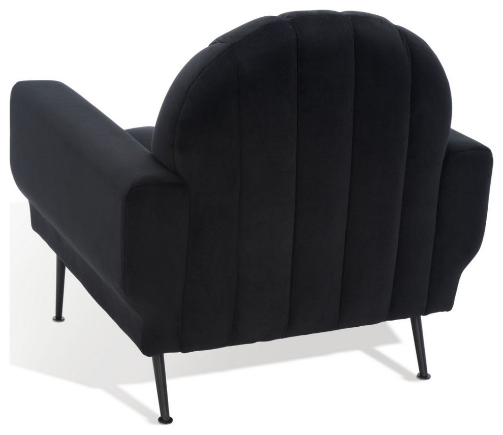Safavieh Couture Josh Channel Tufted Accent Chair, Black