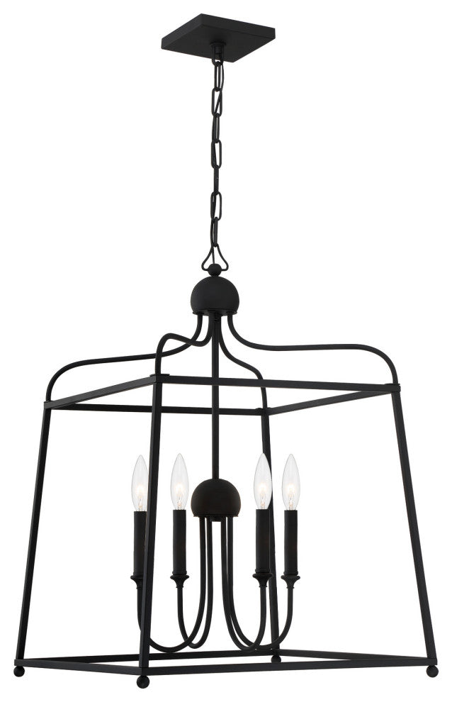 Crystorama Lighting Group 2244 Sylvan 4 Light 22"W Chandelier - Black Forged
