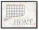 Connecticut Gray Gingham & Floral Heart & Home Framed Giclee Art, 11"x14"