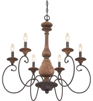Auburn 6-Light Chandelier, Rustic Black