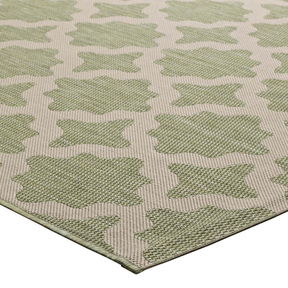 Area Rug Floor Carpet, Indoor Outdoor, Moroccan, Rectangular, 4x6, Beige Green