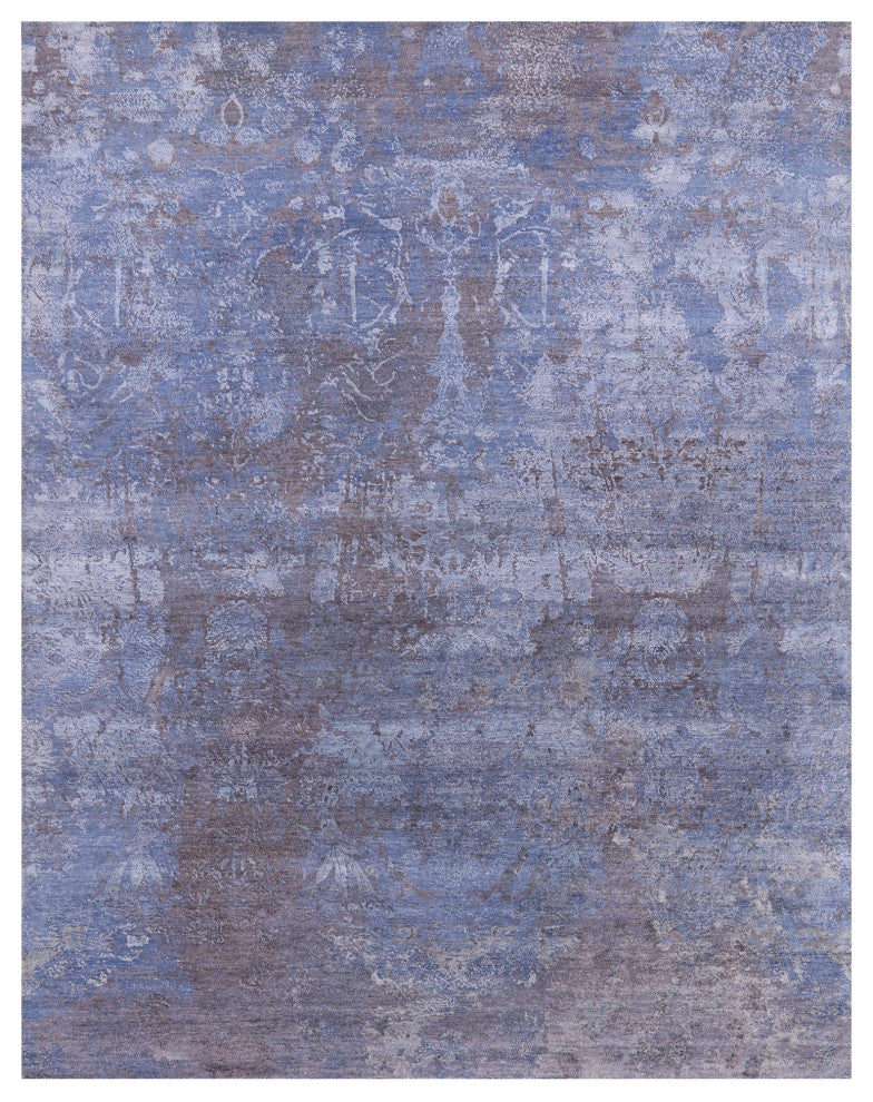 7' 11" X 10' 0" Wool and Silk Modern Handmade Rug Q9045