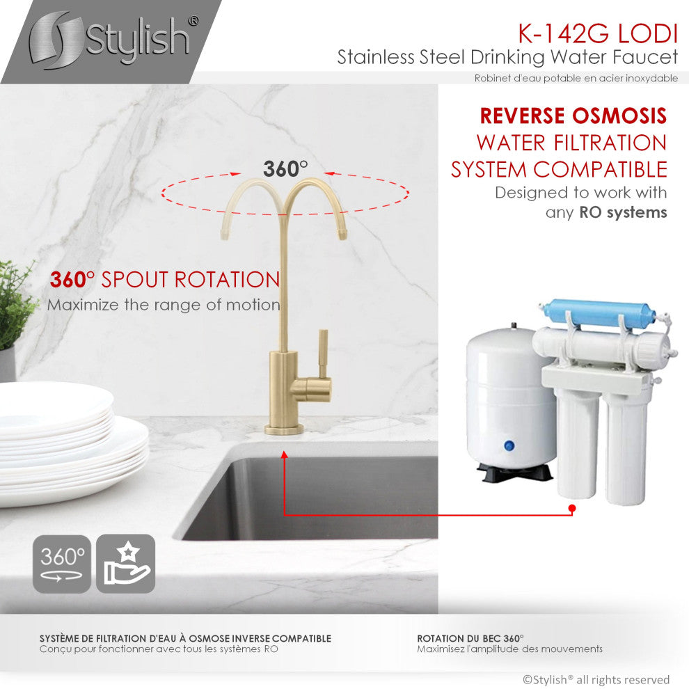 STYLISH Stainless Steel Drinking Water Faucet in Gold