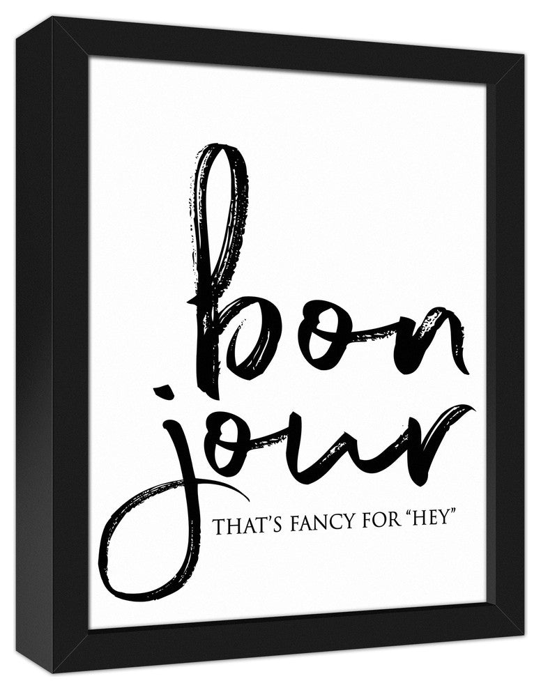 Bon Jour 11x14 Black Framed Canvas