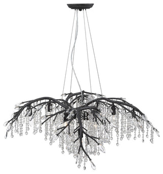 Autumn Twilight 12-Light Chandelier, Mystic Gold, Black Iron